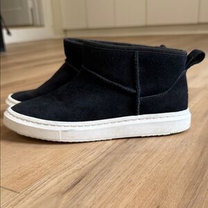 UGG Black Suede Boots with White Soles